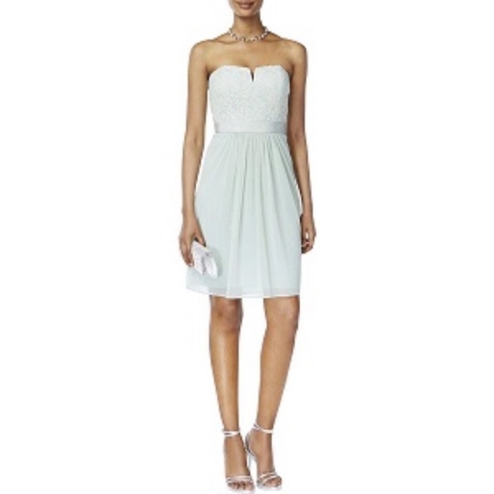 Adrianna Papell Strapless lace mint dress